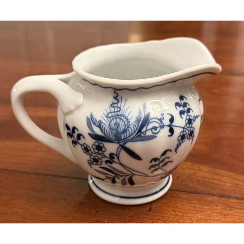 Blue Danube Blue Onion Creamer Pitcher 3.5" Japan Rectangle Block Mark